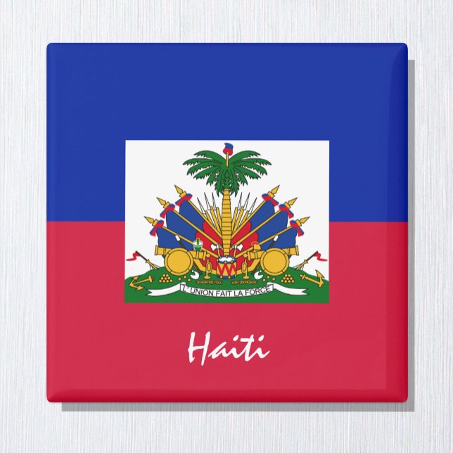 Haitis flagga och Haiti - helgdag/sportfantaster Magnet (Skapare uppladdad)