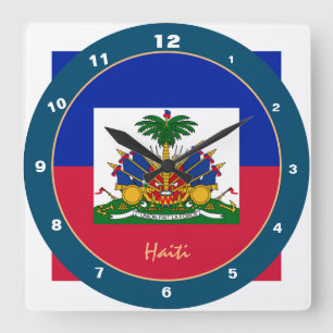 Haitis Flagga och Haiti trendig mode / designklock Fyrkantig Klocka