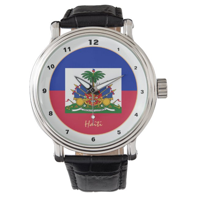 Haitis Flagga och Haiti trendig mode /designklocka Armbandsur (Framsida)