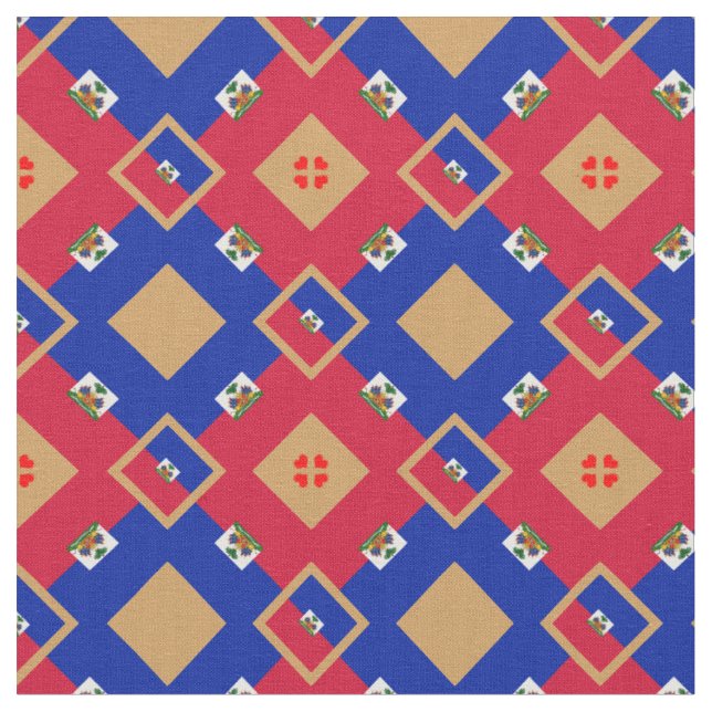 Haitis Flagga och Haitis Trendig Fabric mode Tyg (Närbild)