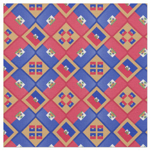 Haitis Flagga och Trendig Haiti Fabric mode GLD Tyg