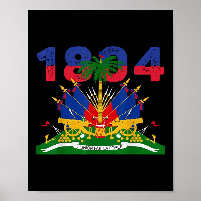 Haitis Flagga Pride 1804 Independence day Haiti Ro Poster (Framsidan)