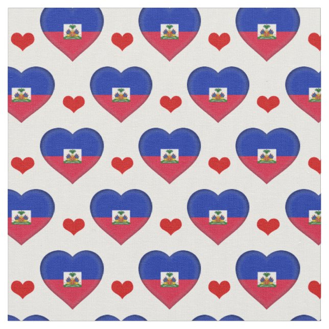 Haitis Flagga & Red Heart mode Fabric/Haiti Tyg (Närbild)