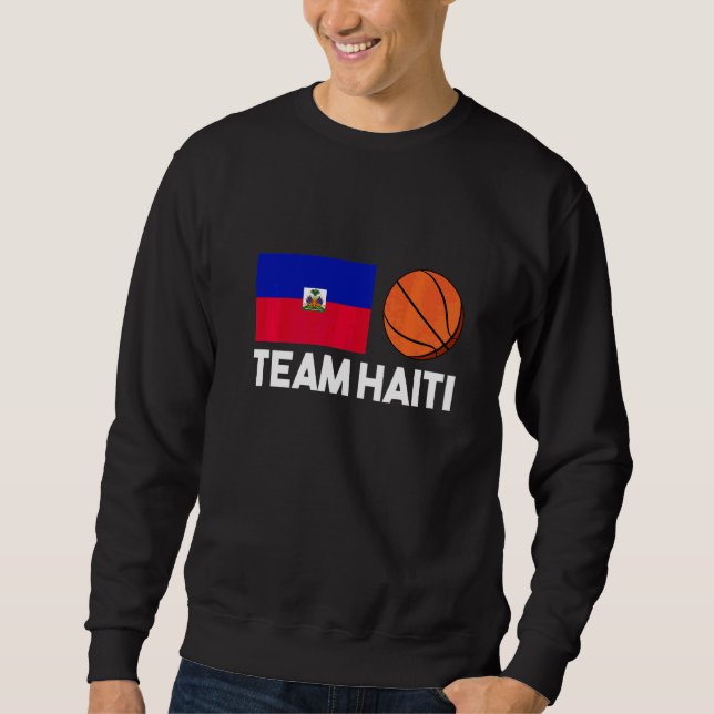 Haitis Haitis Haitis Flagga Basketball Fläkt 3 Lång Ärmad Tröja (Framsida)