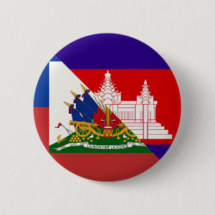 Haitis kambodjanska Flagga Haiti Halva Kambodja- Knapp
