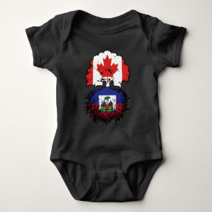 Haitis kanadensiska kanadensiska Träd Roots Flagga T Shirt