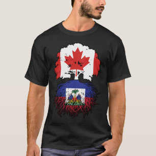 Haitis kanadensiska kanadensiska Träd Roots Flagga T Shirt