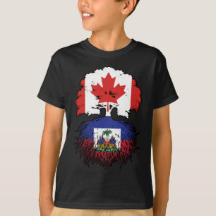 Haitis kanadensiska kanadensiska Träd Roots Flagga T Shirt