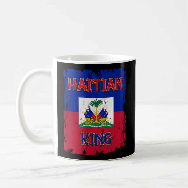 Haitis Kung Haitis Flagga Emblem Jackar Arm Haitie Kaffemugg (Vänster)