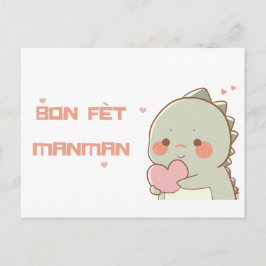 Haitis Mors dag Hälsning med Tecknad Dino Vykort