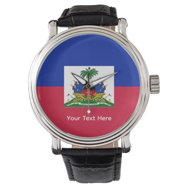 Haitis nationalflagga armbandsur (Framsida)