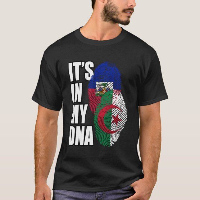 Haitis och Algeriets Mix DNA-Flagga T Shirt (Framsida)