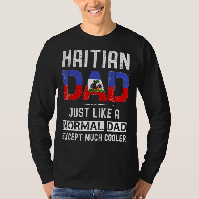 Haitis Pappa Fars dag Haitis Flagga Manar T Shirt (Framsida)
