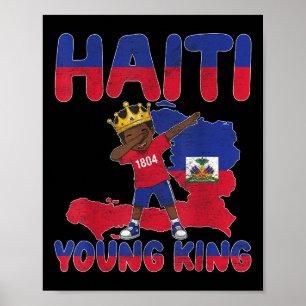 Haitis unga Kung Haitis Flagga Day Melanin for Bla Poster