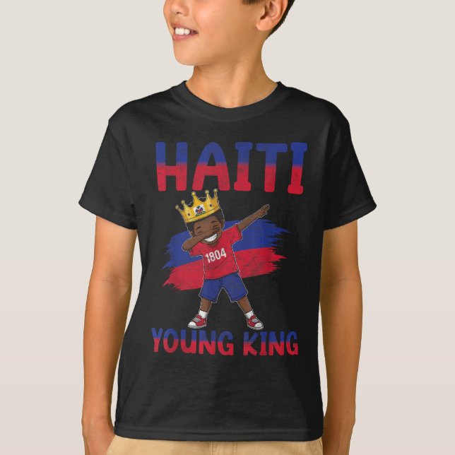 Haitis unga Kung Haitis Flagga Day Melanin for Bla T Shirt (Framsida)