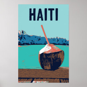 Haitis utsökta kokosnöttsglas poster