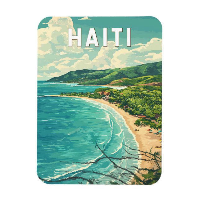 Haitis Vintage för illustration av resekonst Magnet (Vertikal)
