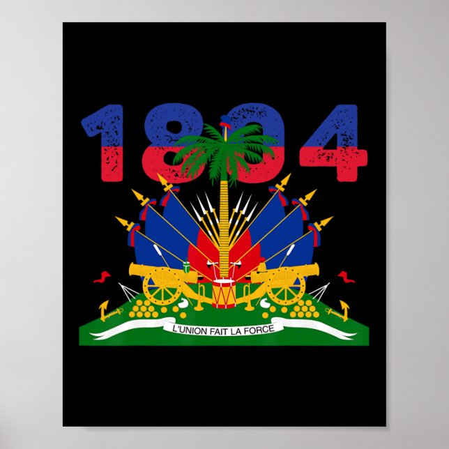 Haitisk flaggstolthet 1804 självständighetsdag Hai Poster (Framsidan)