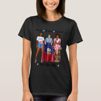 Haitisk fru från Haiti make patriotisk svart kvinn T Shirt