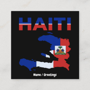 Haitisk stolthet Haiti Flagga Kart Design Kulturar Fyrkantigt Visitkort