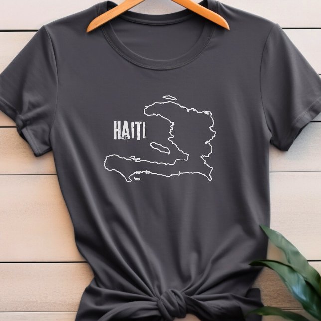 Haitiska gränsen för Haitis yttre gräns Land Karta T Shirt (Skapare uppladdad)