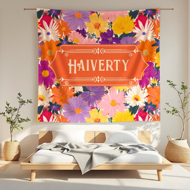 Haiverty Crowom Modern Blommigt Fleecefilt (detail)