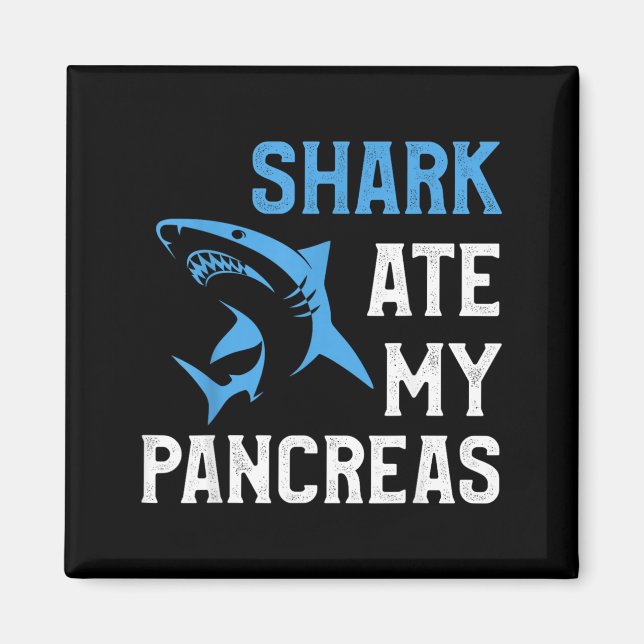 Haj Ate Pancreas Roligt T1d Diabetes Typ 1 Magnet (Framsidan)