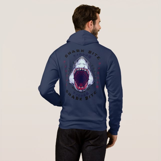 haj, bita | Snyggt Modern Trendig Gift T Shirt (Hel baksida)