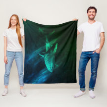 Haj Blå-Grön 50 x 60 Fleecefilt
