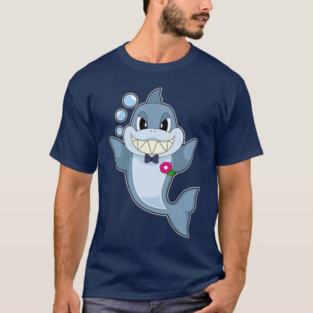 Haj Brudgum Snibb Bröllop T Shirt (Framsida)