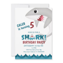 Haj-födelsedagsinbjudan för barn