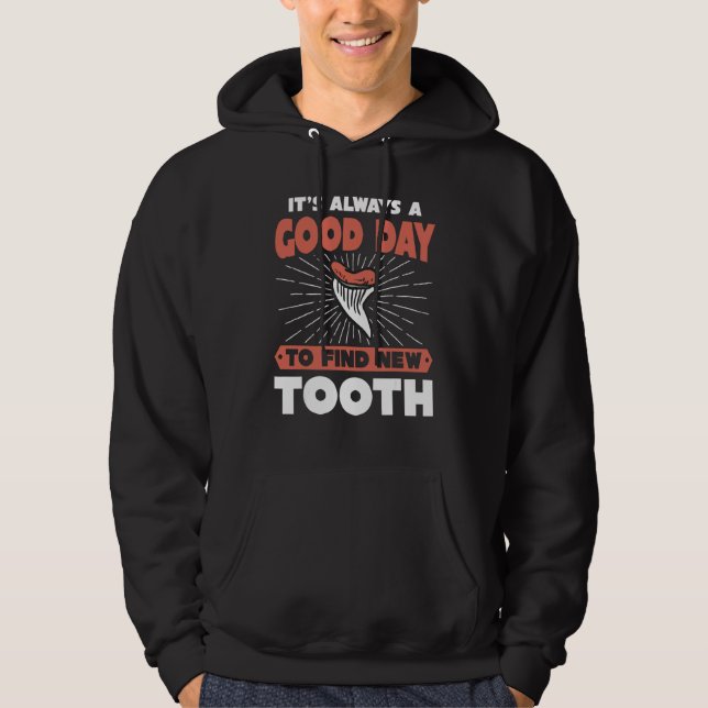 Haj Fossil Tand Jägare Hoodie (Framsida)