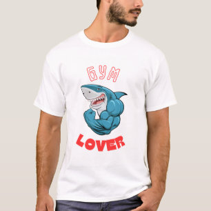 Haj Gymälskare Grafisk T-shirt För Fitnessfantaste