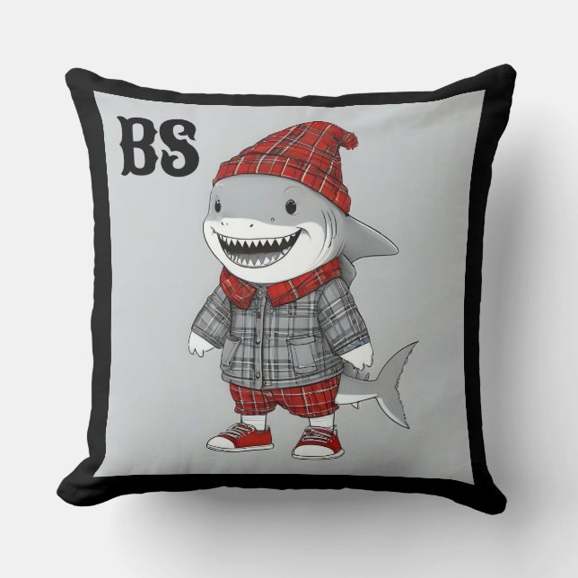 haj i Scottish Disguise - charming tartan shark Kudde (Framsida)