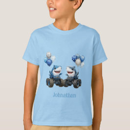 Haj-monstertruck födelsedagsfirande t shirt