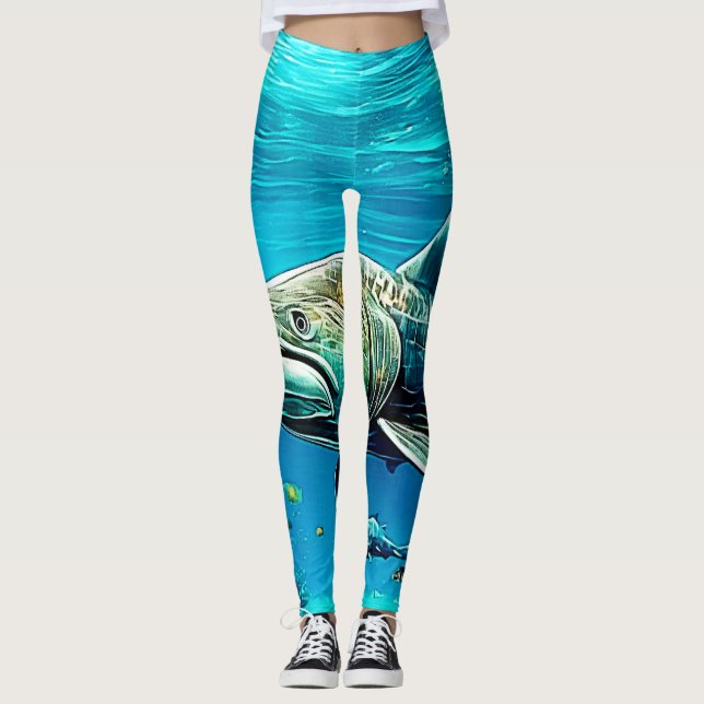 Haj-Ocean Rovdjurskonst Leggings (Framsida)
