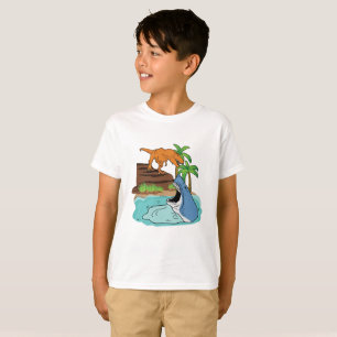 Haj och Dinosaur för pojkar T Shirt