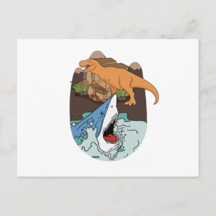 Haj Och Dinosaurpojkar Vykort