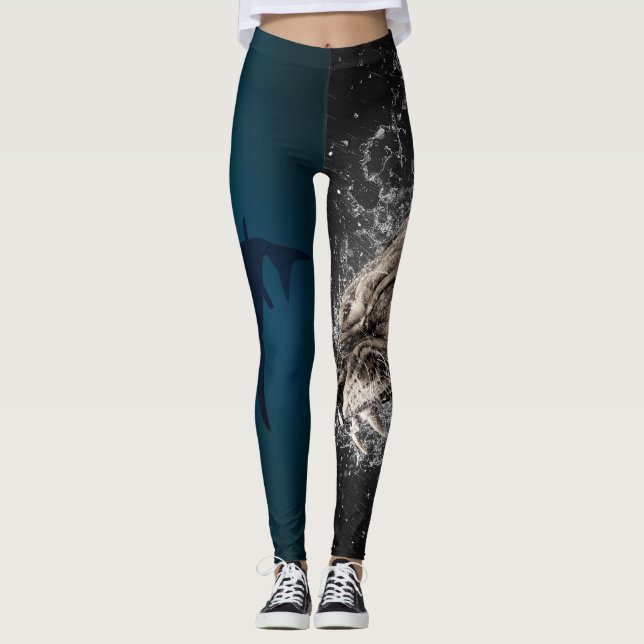 Haj- och Lionessdamasker Leggings (Framsida)