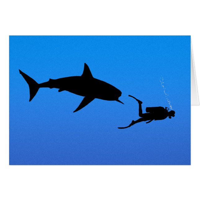 Haj och SCUBA Hälsningskort (Framsidan Horizontal)