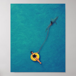 Haj på koppel Ocean Pinup Konsttryck Poster