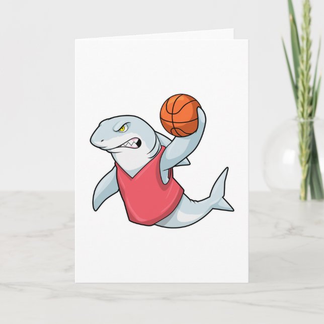 Haj på sport med basketboll kort (Framsida)