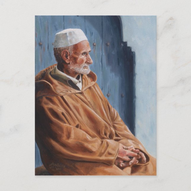 Haj - Postkortsmålning av en marockansk medborgare Vykort (Framsida)