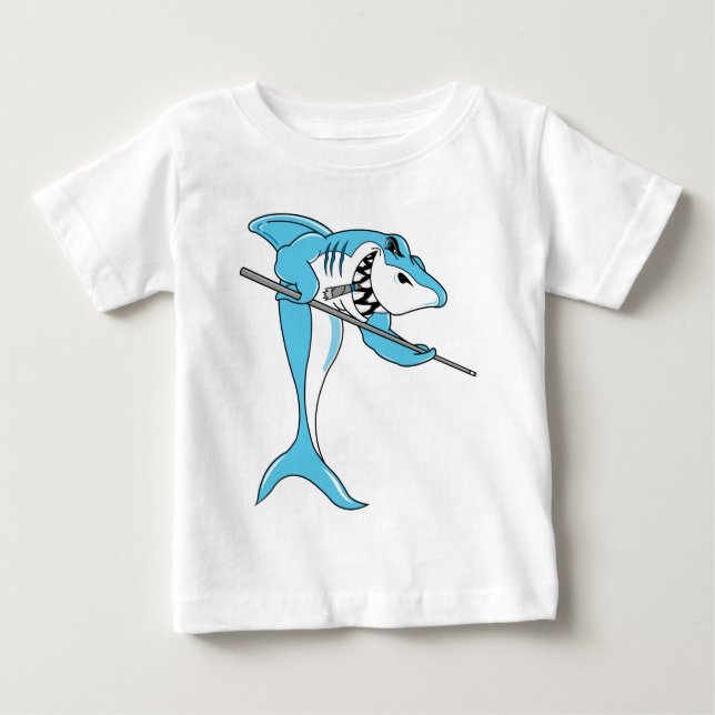 Haj som leker biljard tee shirt (Framsida)