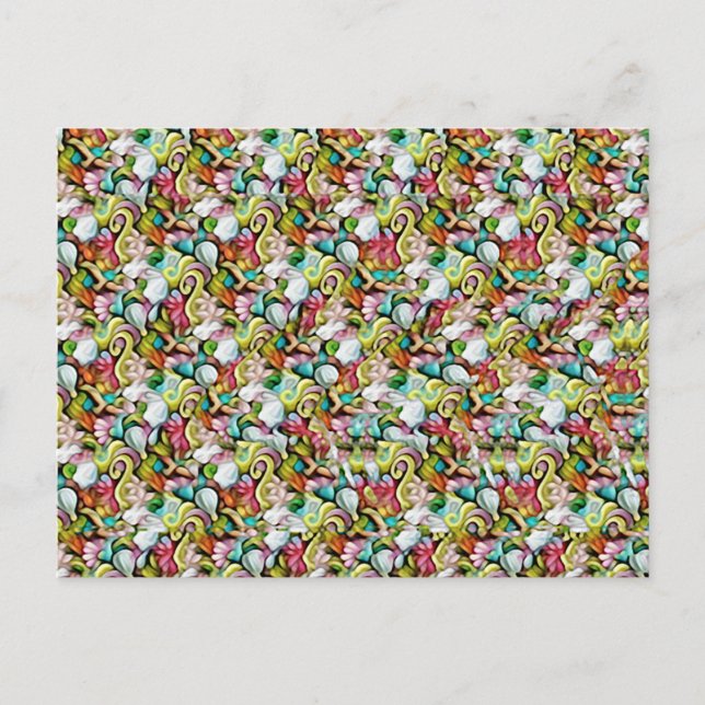 Haj Stereogram Dold 3D Magic Eye - Inget Kuvert Vykort (Framsida)