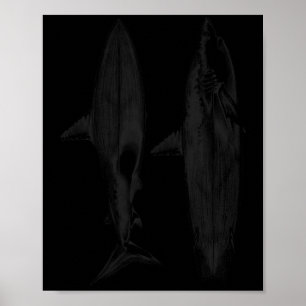 Haj surfbräda fen design cool surfare ocean strand poster