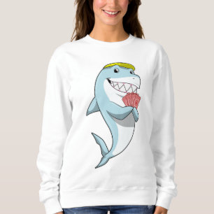 Haj vid poker med pokerkort t shirt
