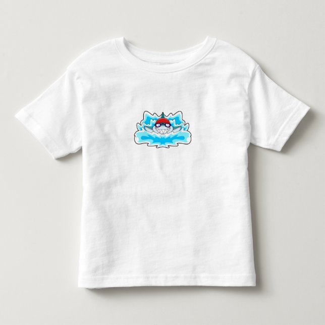 Haj vid simning med simdator t shirt (Framsida)