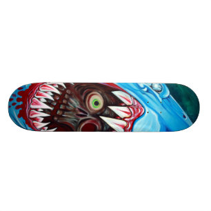 Haj VS Zombie Skateboard Bräda 20 Cm