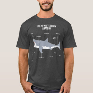 Hajanatomi Underbar vithaj Havsfisk T Shirt